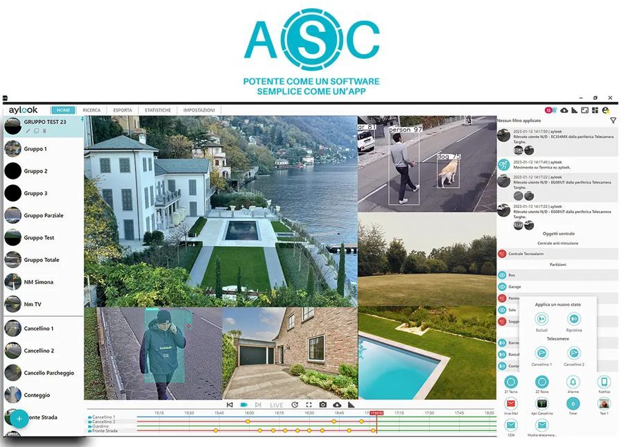 ASC - Aylook Security Control, live monitoring view